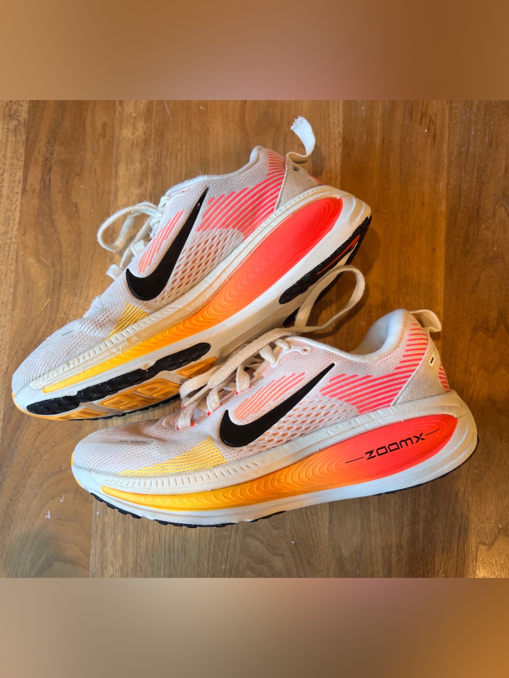 Nike ZoomX Gradient Running Sneakers - White with Yellow & Pink